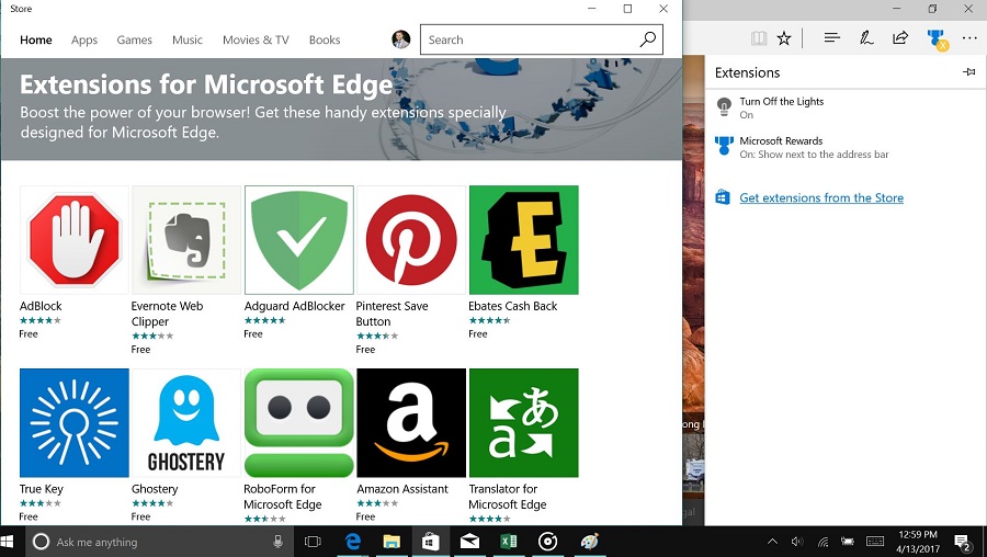 List of Extensions you can use in Microsoft Edge
