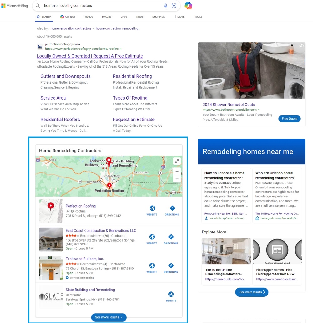 Bing Places for Business for Contractors